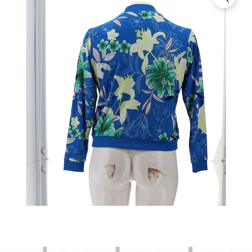 Iman Reversible Stretch Knit Bomber Jacket - image 5